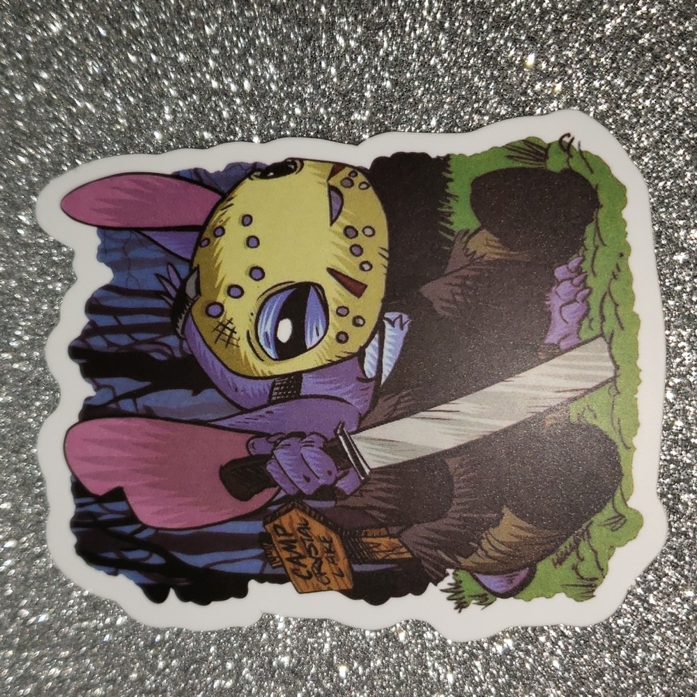 DISNEY LILO AND STITCH waterproof Sticker Horror Jason Voorhees Friday